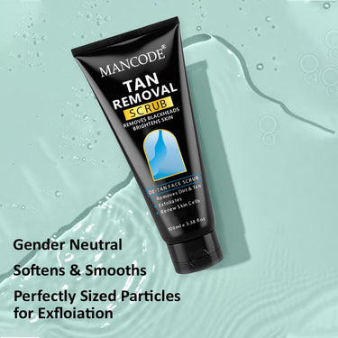 MANCODE DeTan Scrub – Tan Removes Blackheads | Brightens Skin | De-Tan Face Scrub | Exfoliates & Renews Skin Cells- 100ml